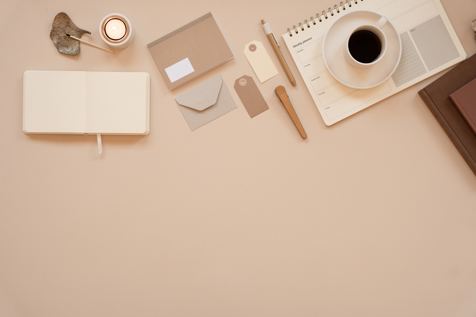 Elegant Office Flatlay of Office Supplies